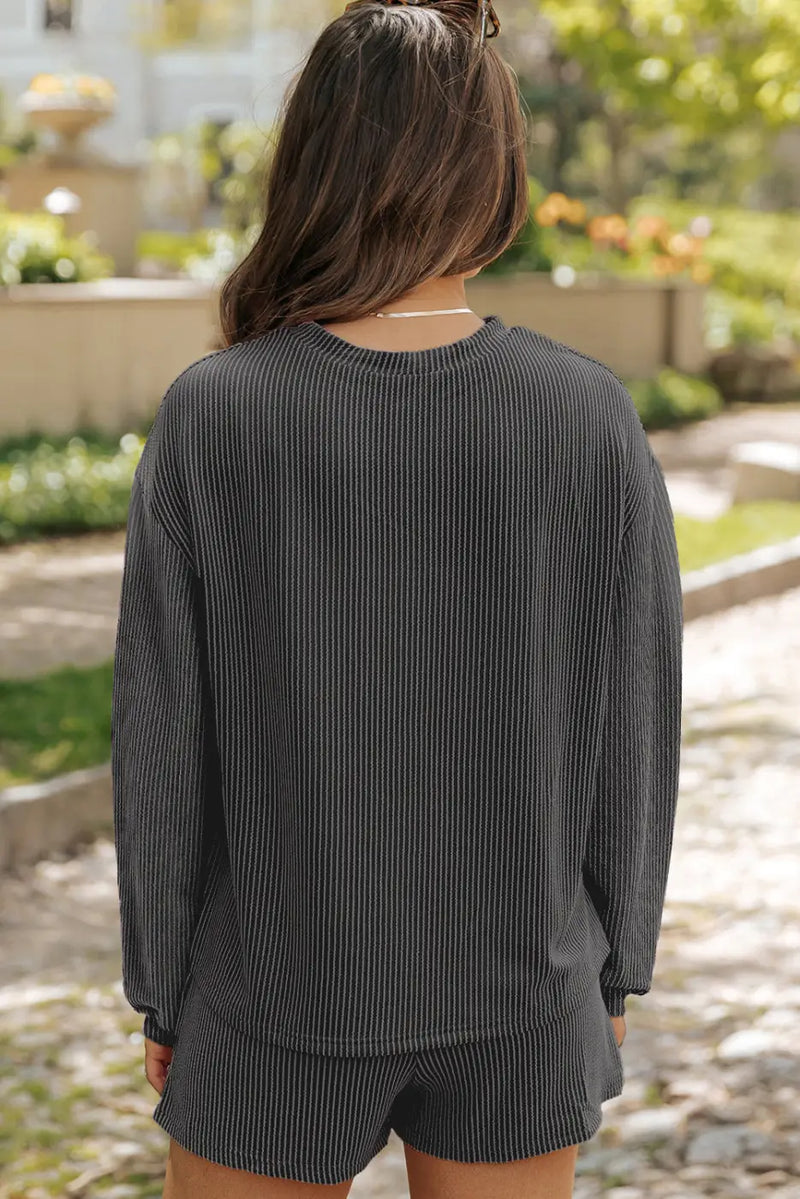 Chic corded lounge ensemble - style & comfort