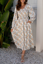 Maple Grove Floral Maxi Dress - Smocked Puff Sleeve