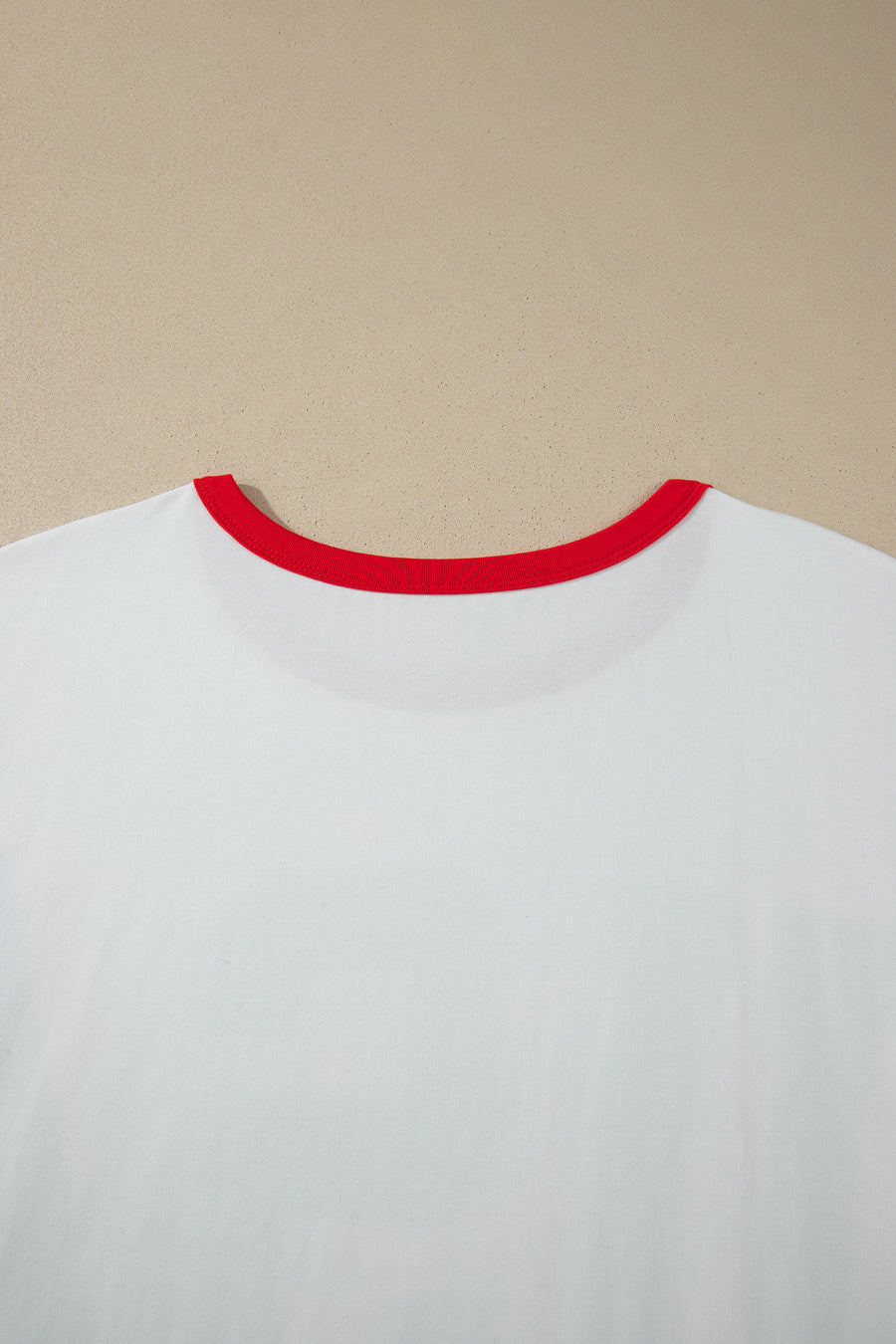 Plus Size Retro Stripe Trim Short Sleeve Tee Women UK