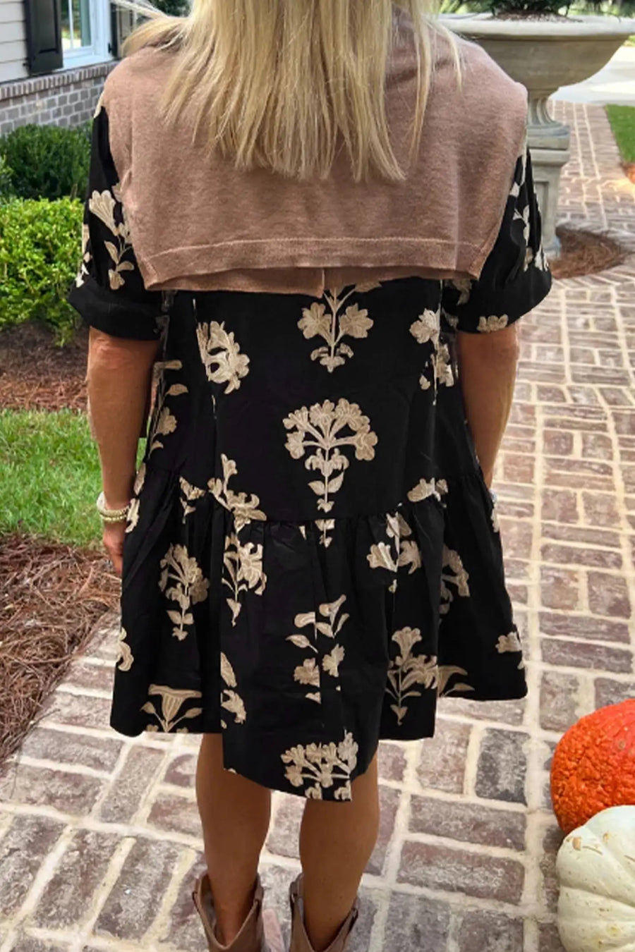 Floral frilled v-neck puff sleeve mini dress dresses
