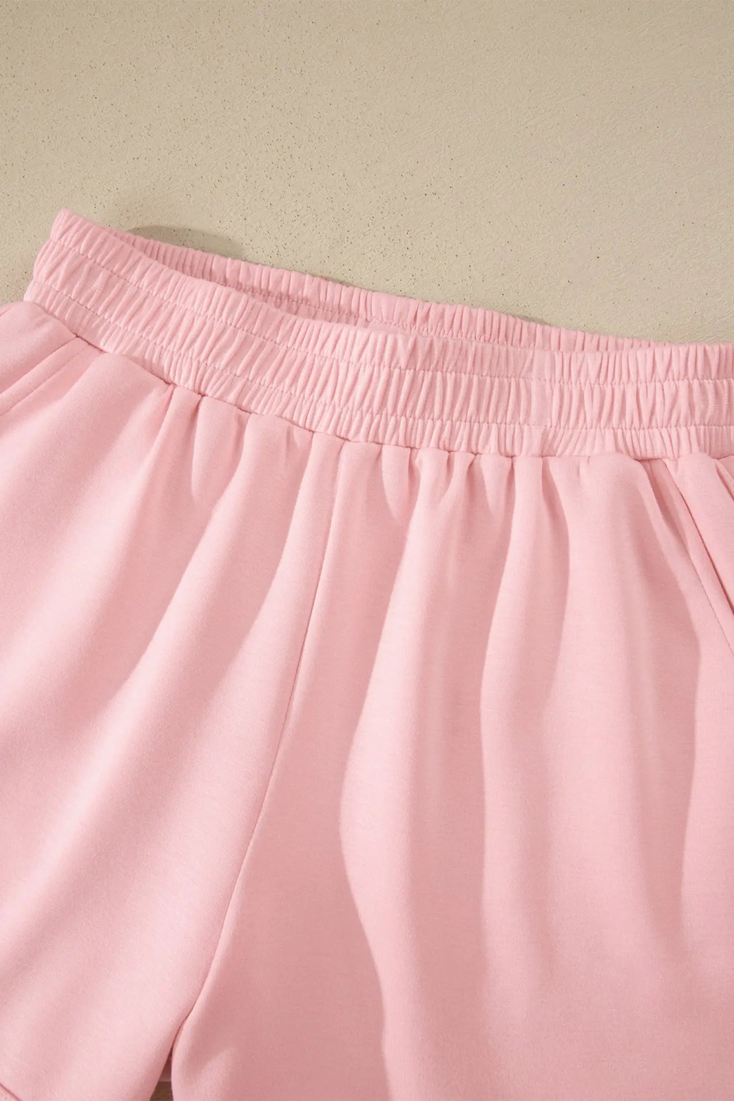Exposed seam mock neck oversized tee shorts two piece set pockets outfit sets