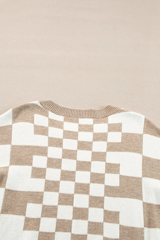 Smoky plaid soft knit jumper sweaters