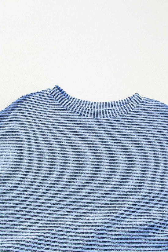 Cobalt Stripe Pleated Dress