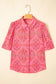 Rose Red Floral Loose Shirt - Fashionfitz