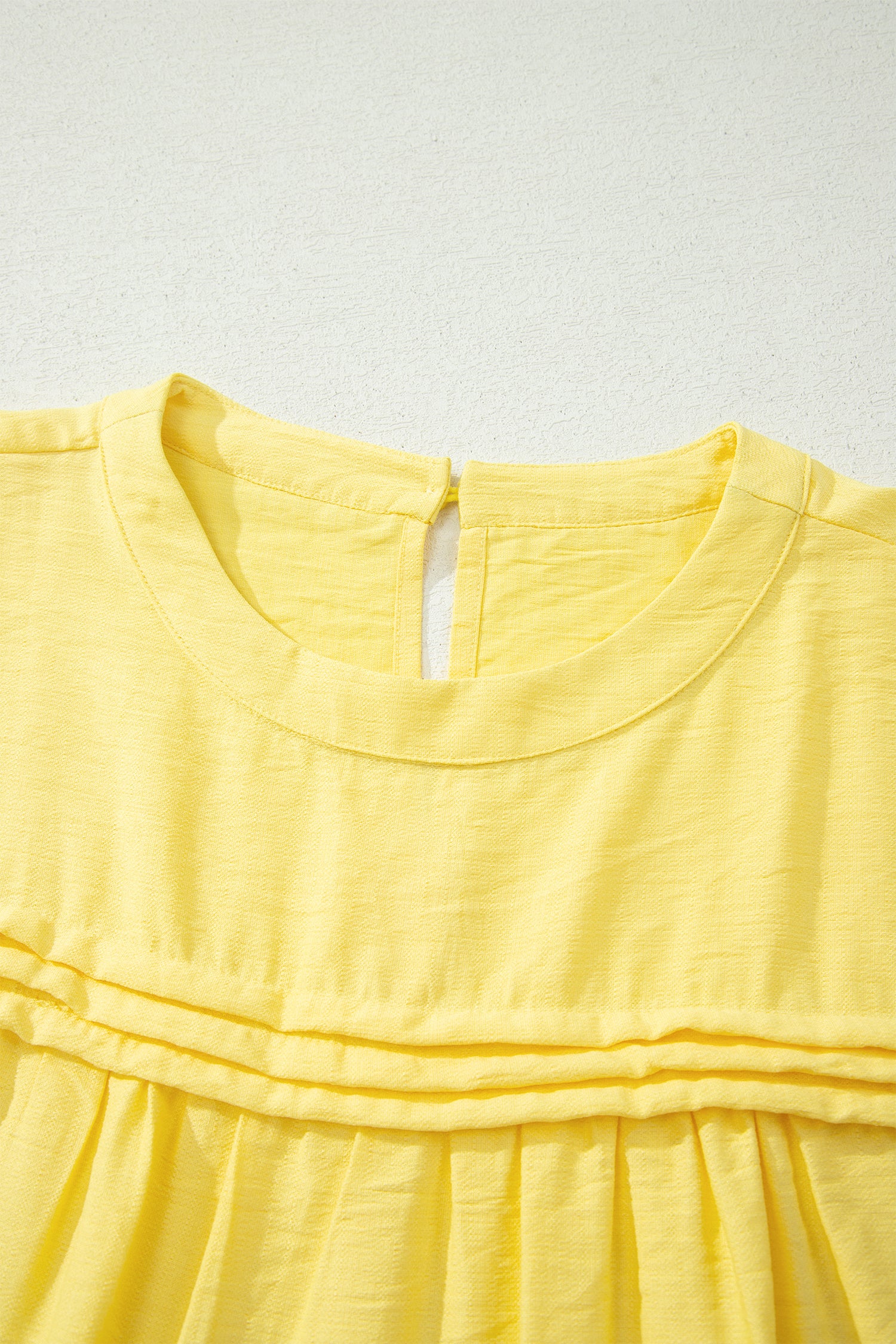 Tie Cuff Half Sleeve Pleated Babydoll Blouse