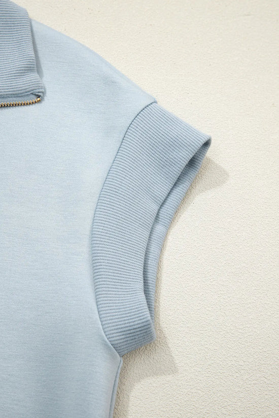 Half zip polo tee & casual pant set two piece short sleeve co-ord outfit sets