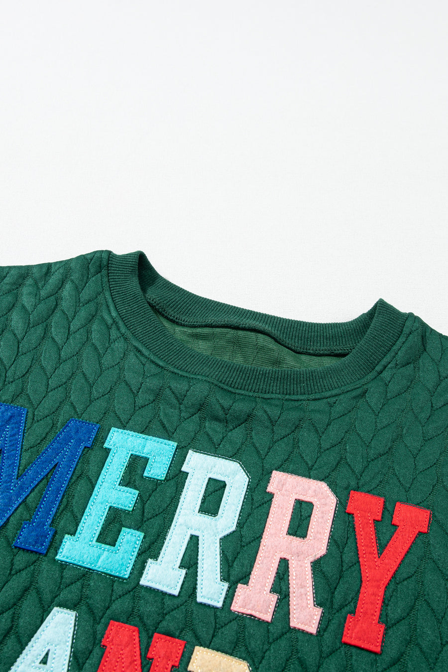 Chenille Cable Knit Slogan Sweatshirt Women UK