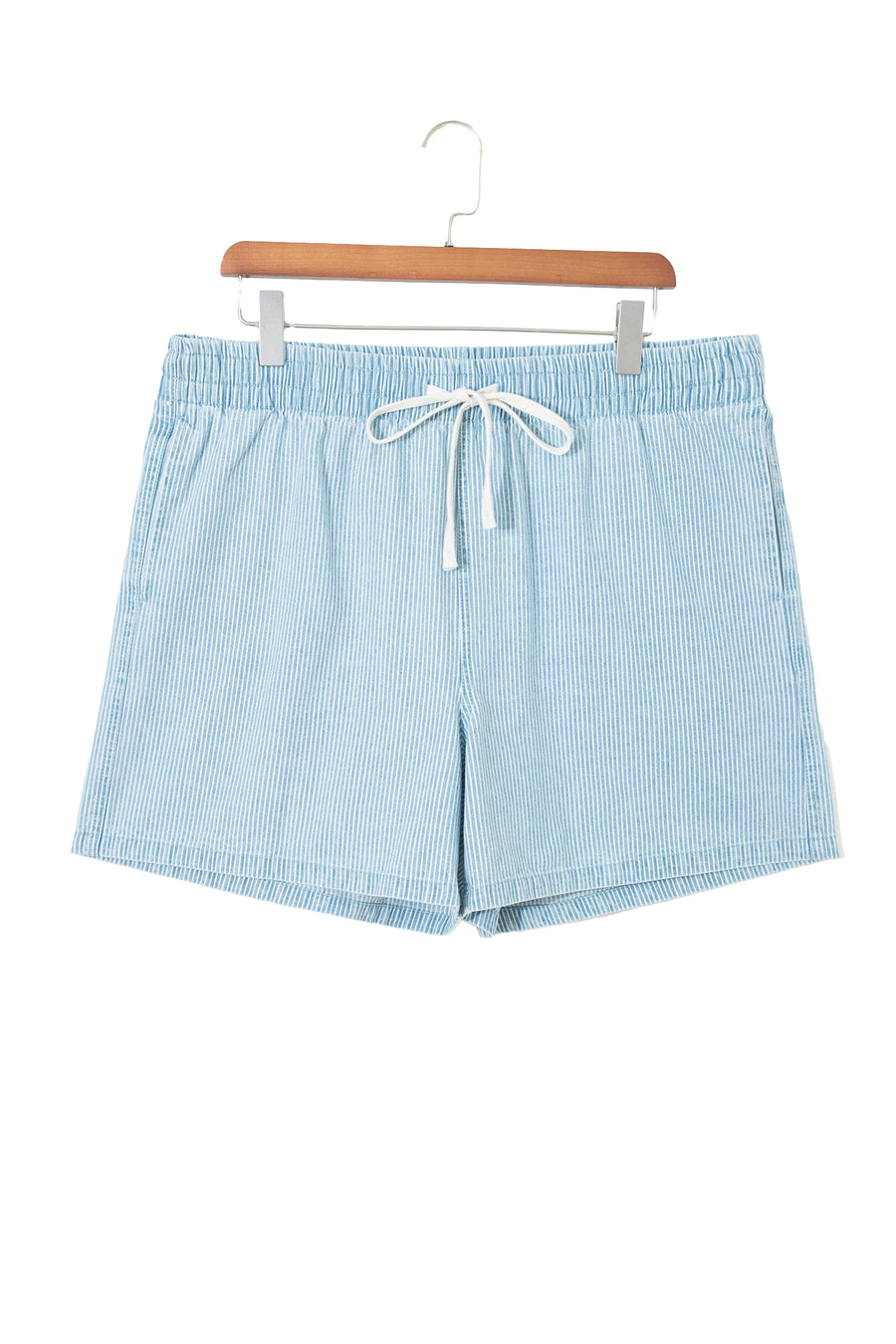 Stripe Plus Size Denim Shorts Women UK | Drawstring