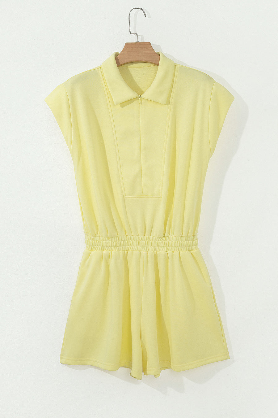 Half Zip Polo Elastic Waist Romper Women UK
