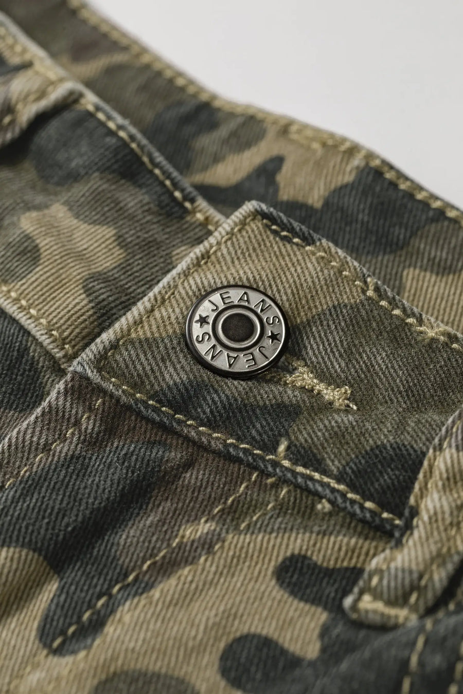 Camouflage High Rise Denim Shorts Women UK