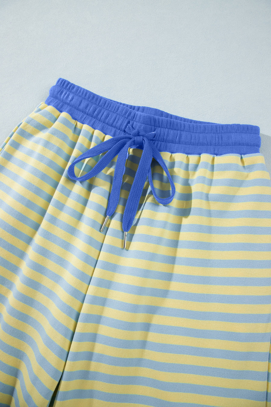 Pink Stripe Colourblock Crew Neck Tee & Drawstring Pant Set