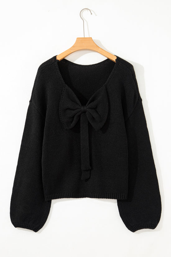 Festive Bow‑Back Backless Jumper