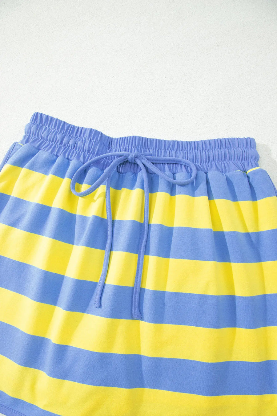 Yellow Stripe Dolman Tee & Drawstring Skort Athletic Set Women UK — styled flat lay | Fashionfitz UK