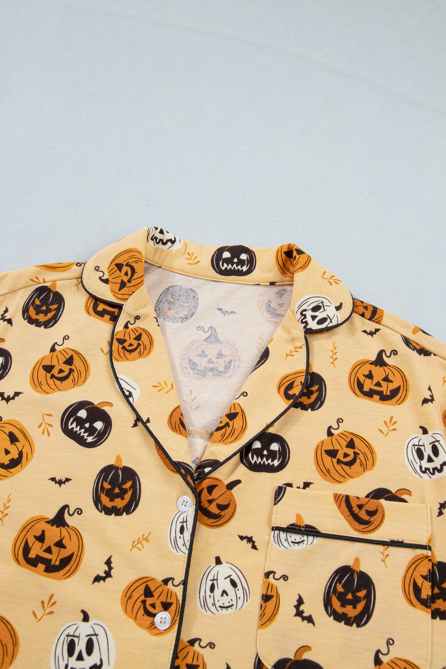 Pumpkin Face Ruffle Long Sleeve Lounge Set Women UK