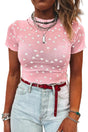 Women’s heart print mesh crop top | fashionfitz