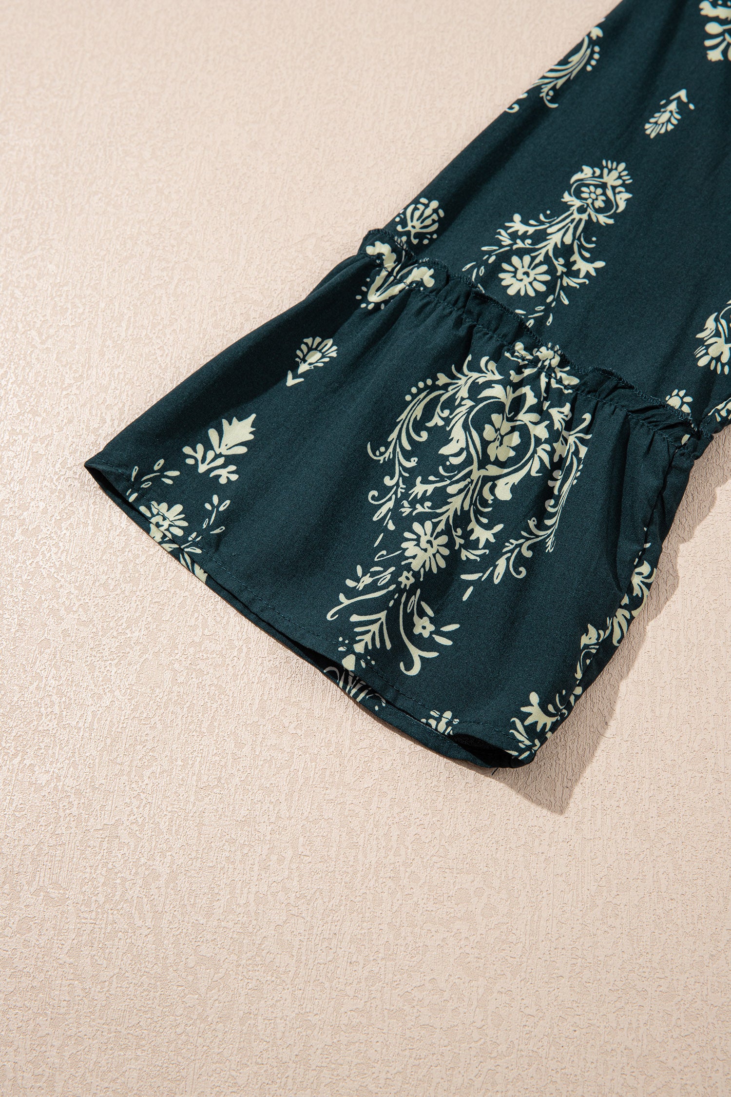 Blue Boho Floral Print Mini Dress