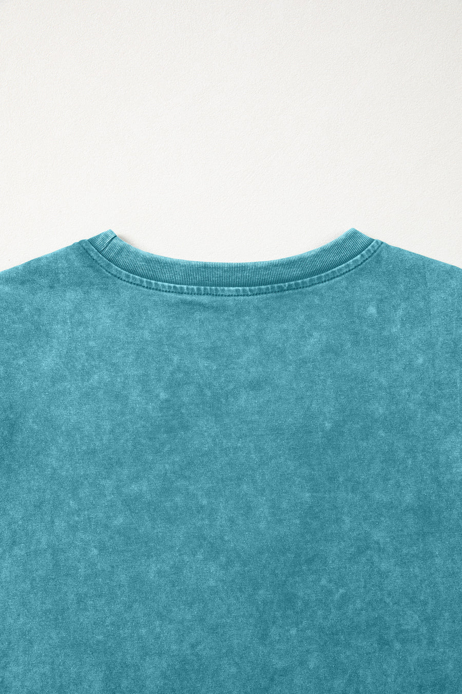 Mineral Wash Western Embroidered Puff Sleeve Cotton Tee — angled view | Fashionfitz UK
