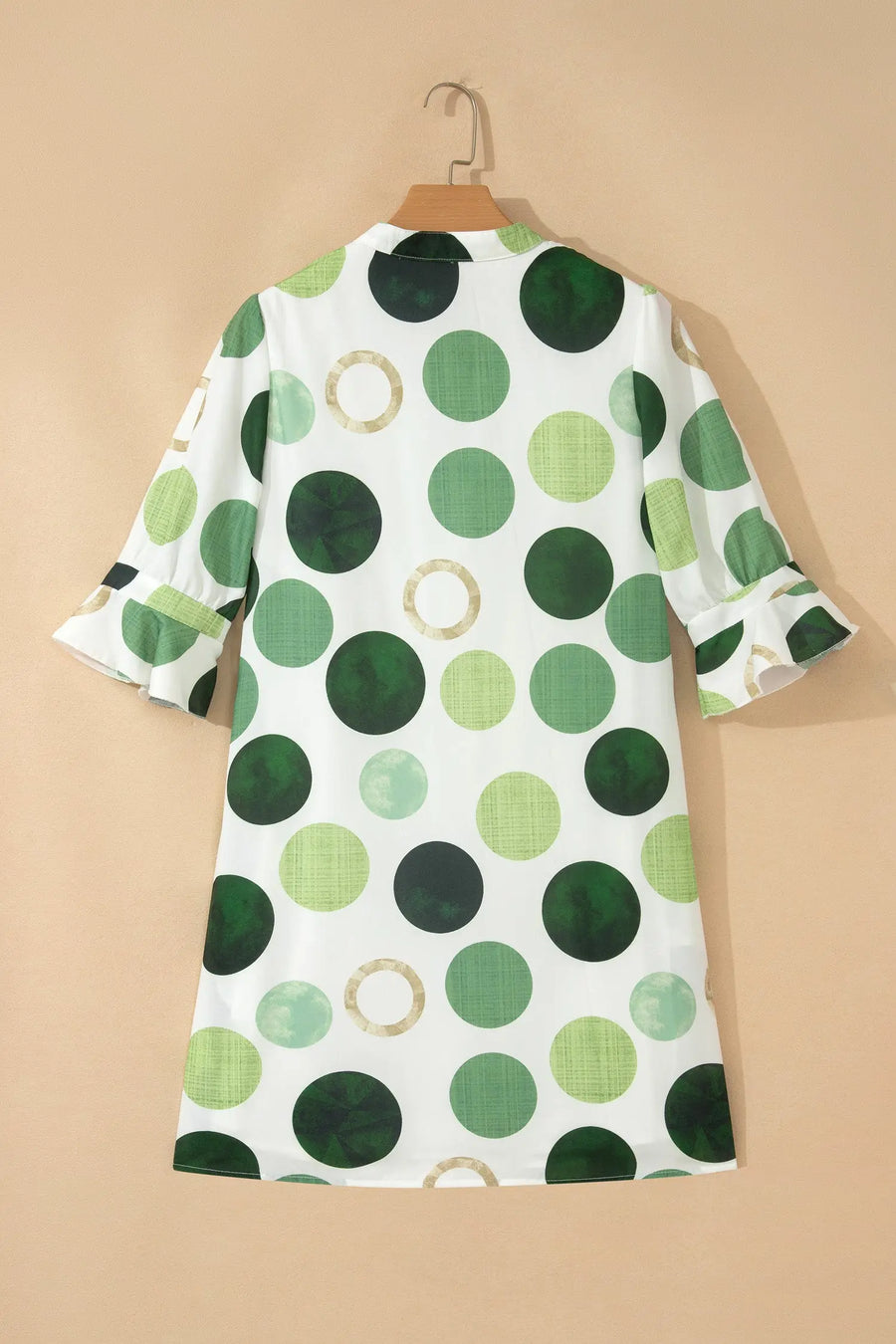 Polka Dot Flounced Half Sleeve Mini Dress Women UK