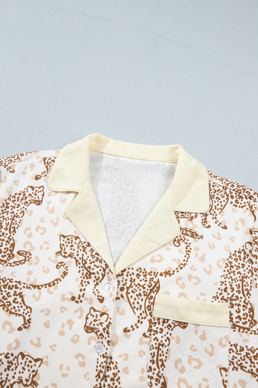 Leopard Print Colorblock Long Sleeve Lounge Set Women UK