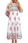 White Floral Mandarin Maxi Dress