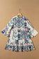 Tribal Print Bracelet Sleeve Buttoned Mini Dress - Fashionfitz