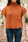 Cozy Oatmeal Sweater Dress – Soft Ribbed Knit with Pockets & Short Sleeves