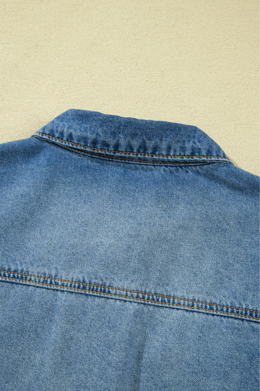 Ruffle Hem Raw Edge Half Sleeve Denim Jacket Women UK