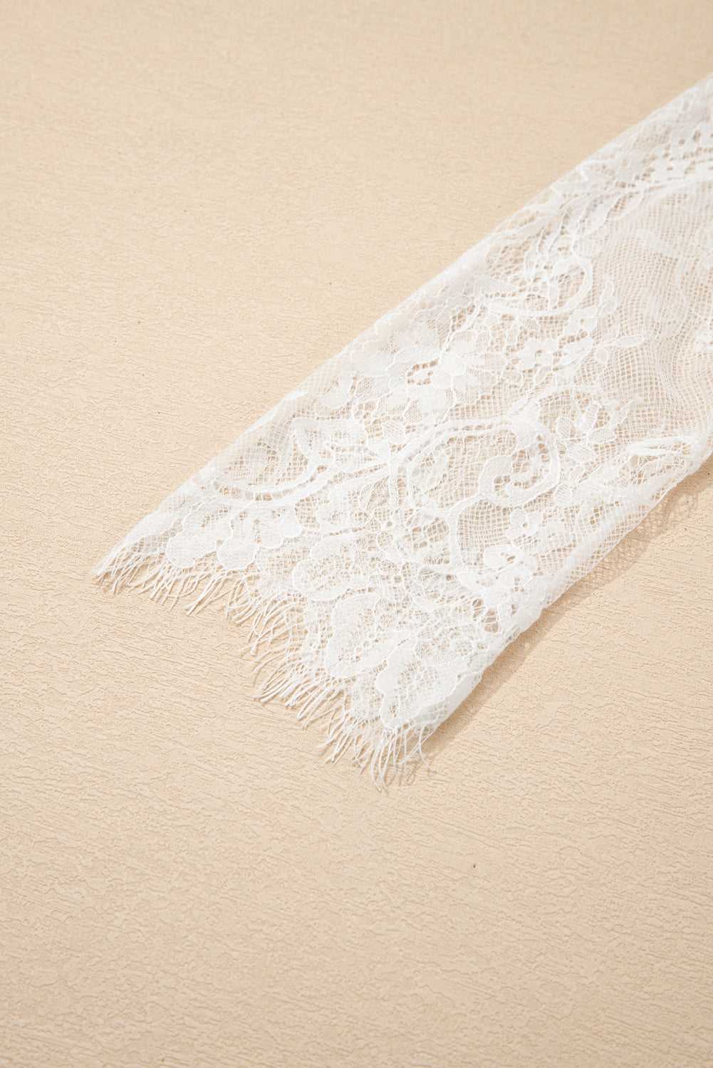 Lace Sleeve Fuzzy Sweater