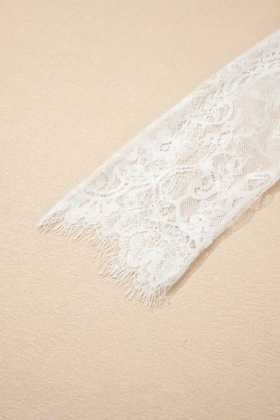 Beige lace sleeve fuzzy sweater women uk | fashionfitz