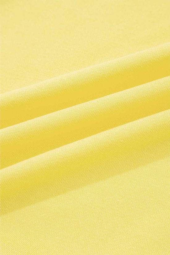 Fabric texture of yellow Drop Crop Wide-Leg Pants Set, highlighting soft and breathable material for daily comfort.