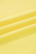 Fabric texture of yellow Drop Crop Wide-Leg Pants Set, highlighting soft and breathable material for daily comfort.