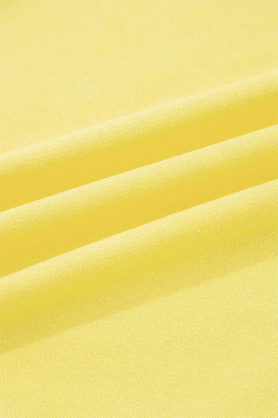 Fabric texture of yellow Drop Crop Wide-Leg Pants Set, highlighting soft and breathable material for daily comfort.