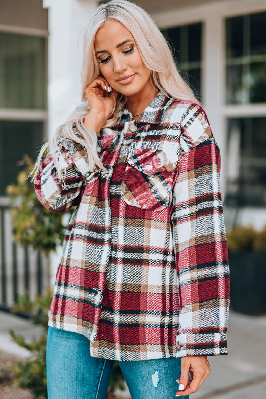 Oversized Plaid Shacket Women UK