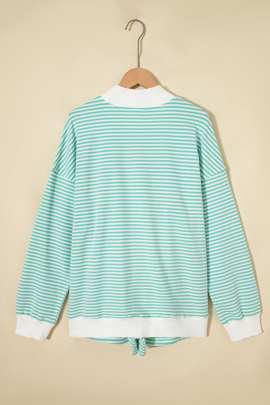 Stripe Oversize Mock Neck Sweatshirt & Shorts Co-Ord Set