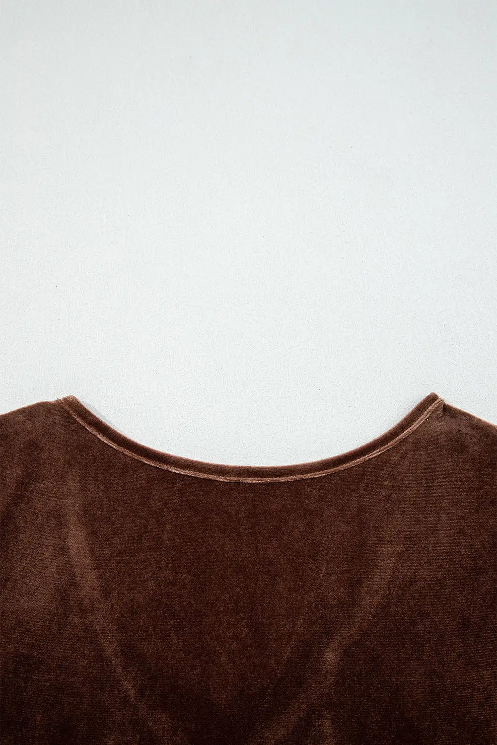 Chicory coffee velvet v neck tiered mini long sleeve