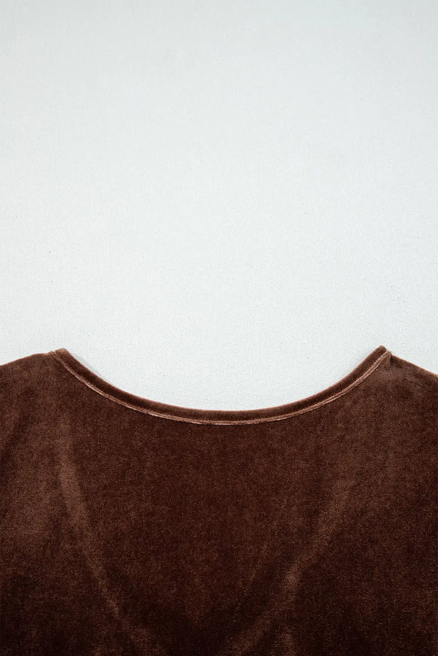 Chicory coffee velvet v neck tiered mini long sleeve