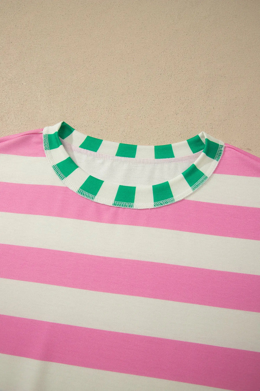 Stripe Exposed Seam Contrast Oversized Top Women UK — styled third option | Fashionfitz UK