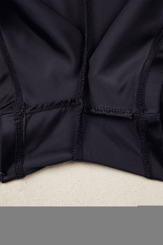 White Ribbed High Waist Athletic Shorts