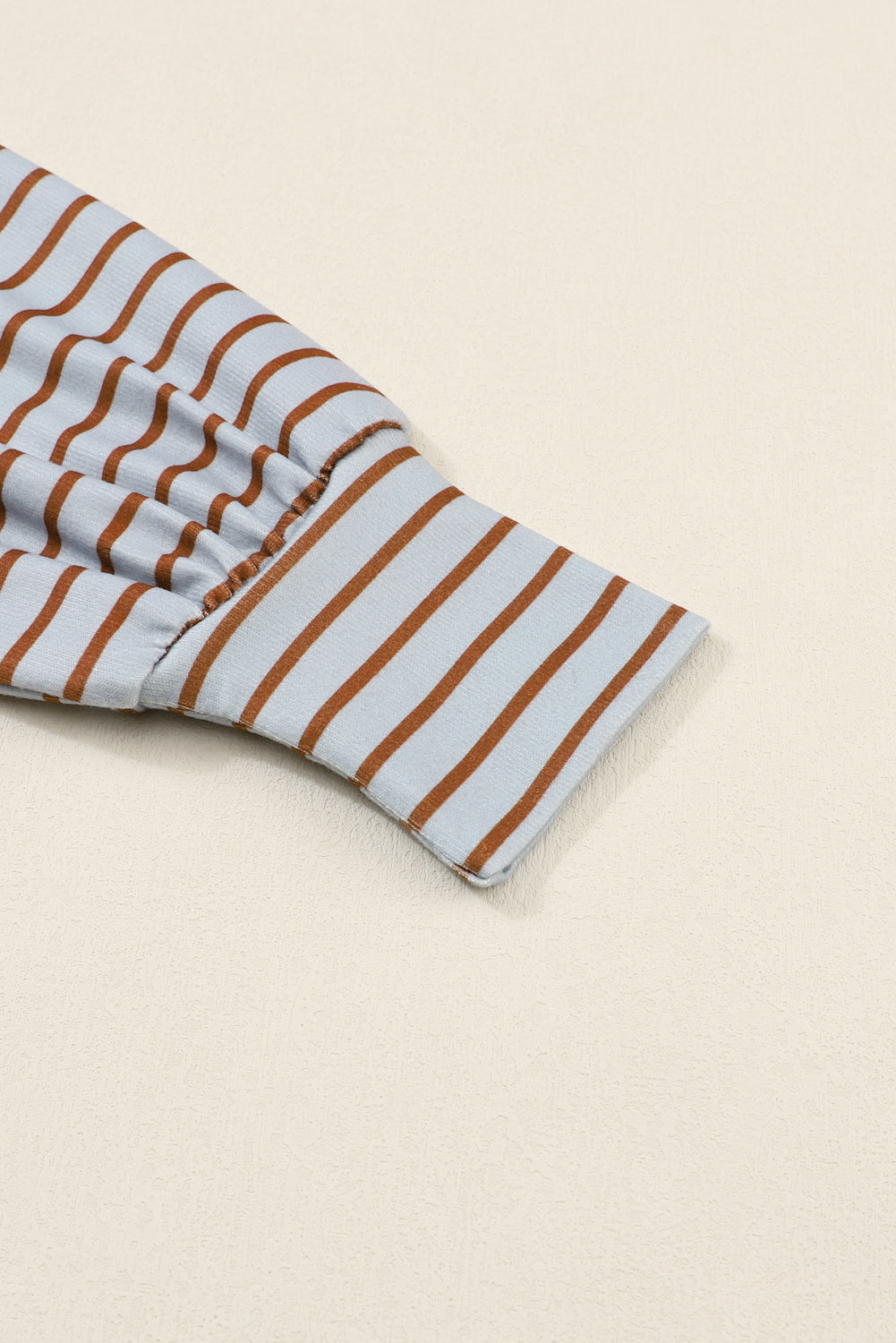 Green Colorblock Bishop Sleeve Top - Striped Casual Chic