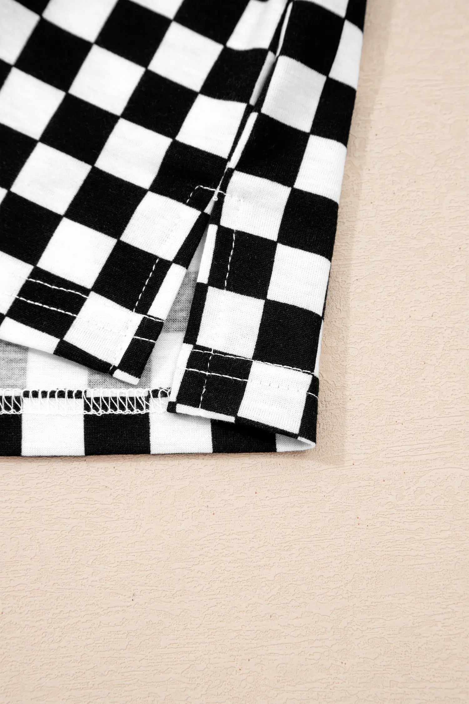 Checkered print half sleeve tee & lounge pants 2-piece loungewear set