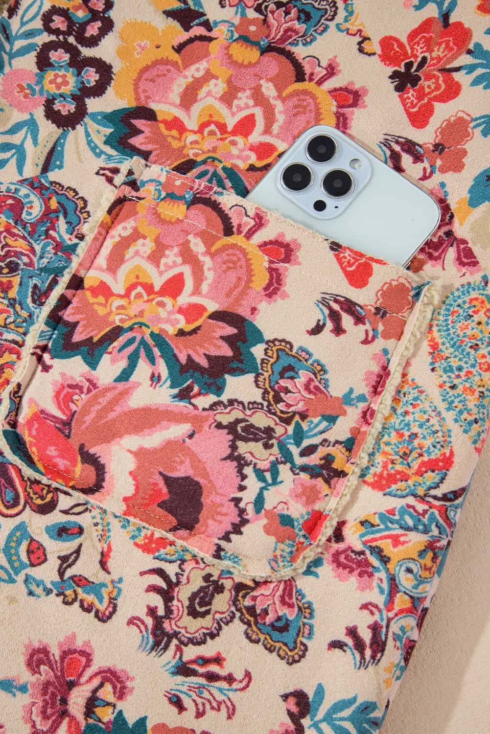 Paisley Sherpa-Lined Hooded Jacket