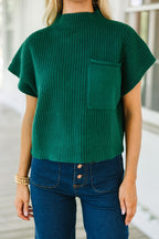 Ribbed Knit Short Sleeve Sweater – Soft & Stylish