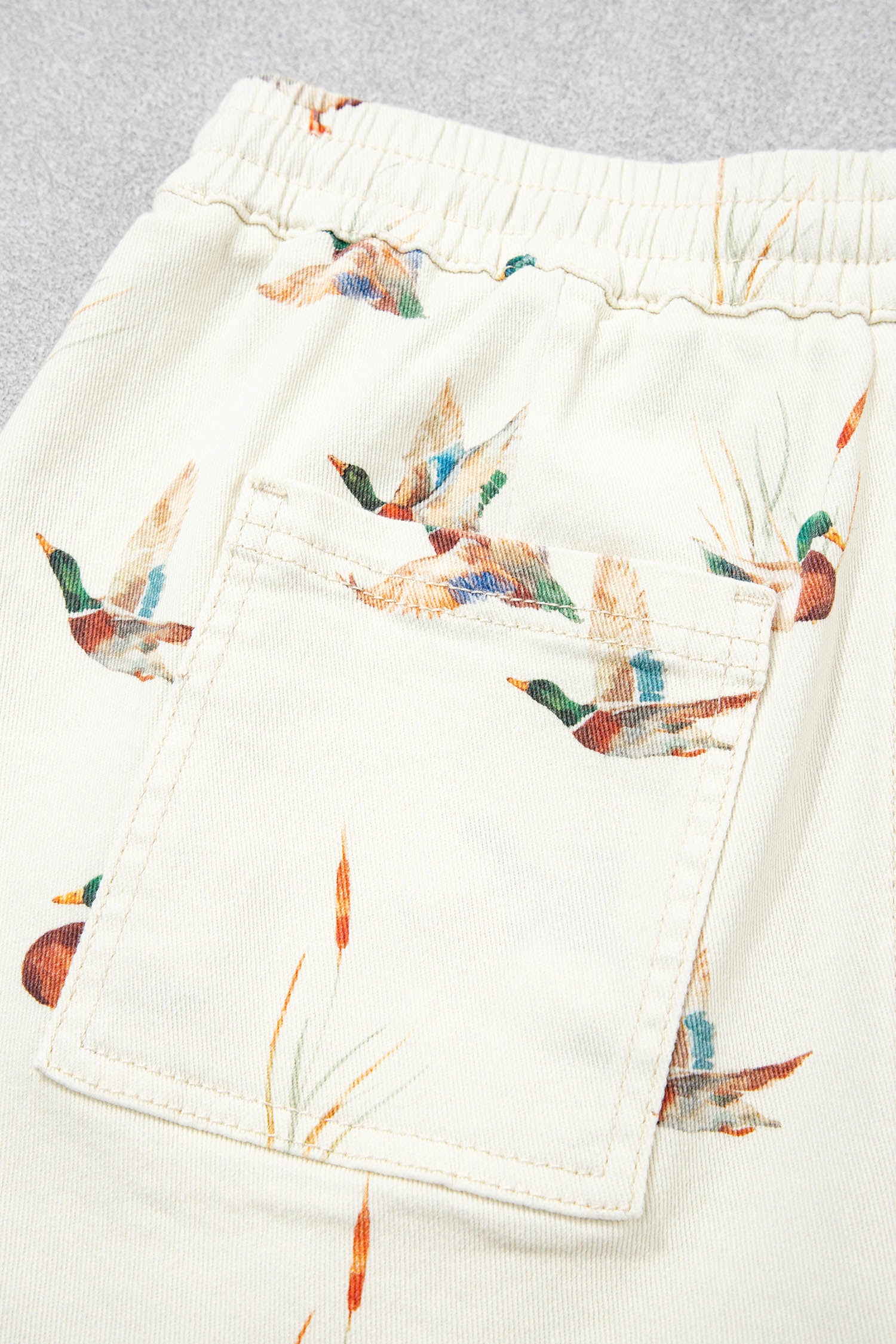 Duck Print Drawstring Denim Shorts Women UK