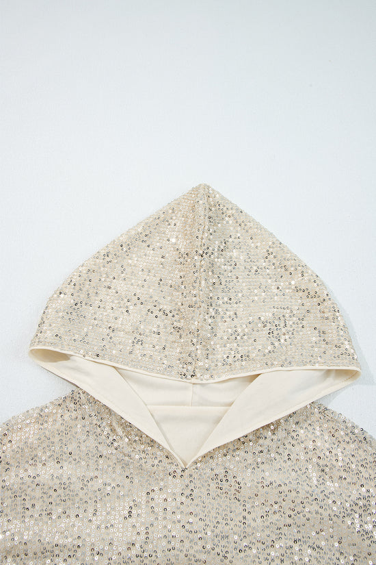 Apricot Sequin Hooded Top - Night Out
