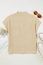 Ribbed Knit Short Sleeve Sweater