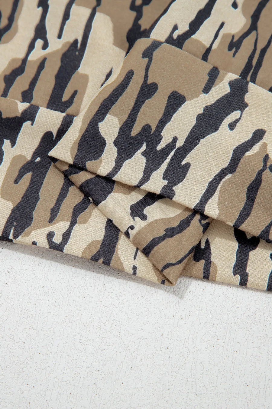 Camo Print Zipper Collar Pullover Sweatshirt Women UK