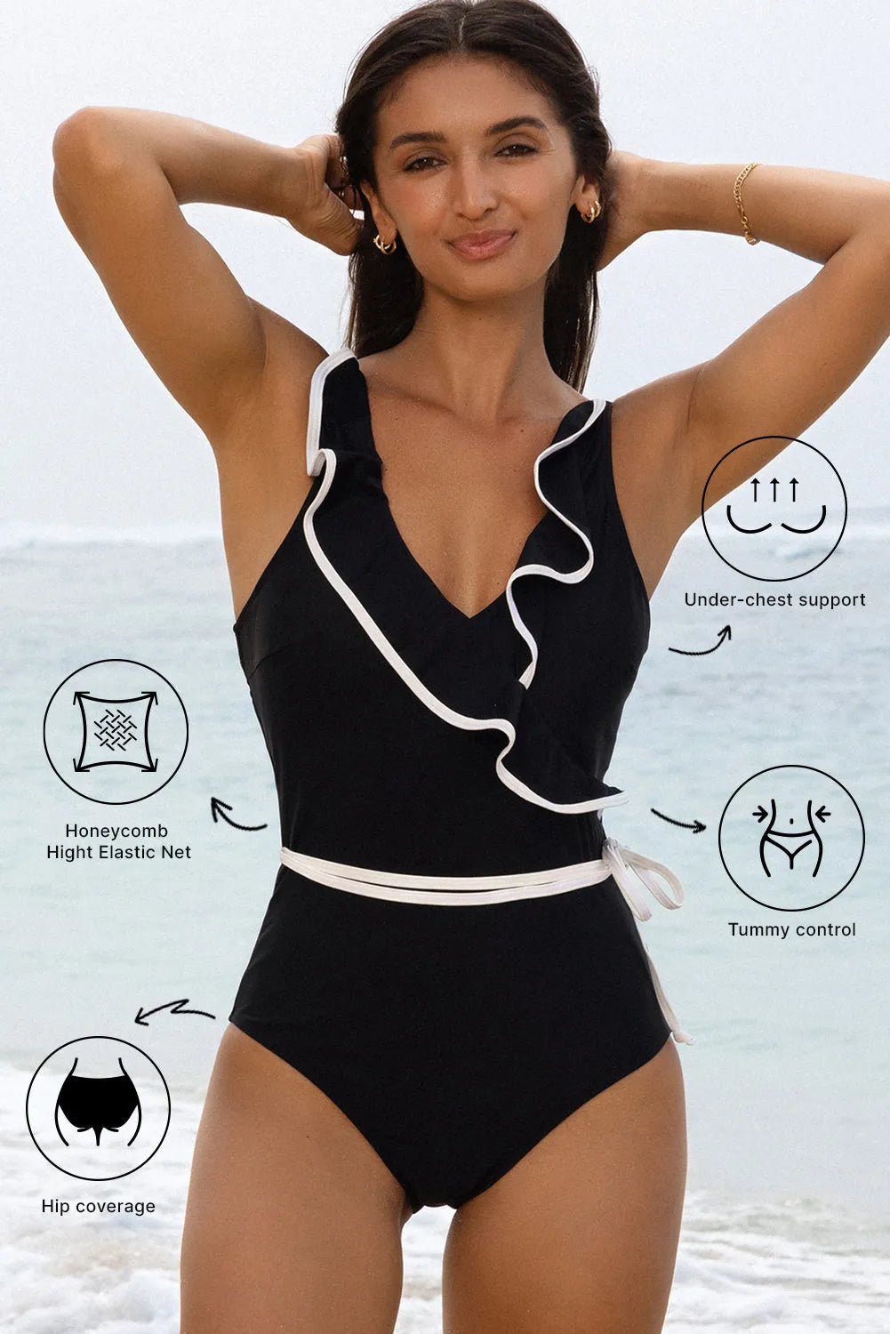 Ruffled One Piece Swimsuit - Fashionfitz