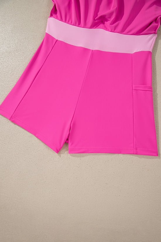 Swim Dress With Shorts | Pink One Piece Swimsuit Built In