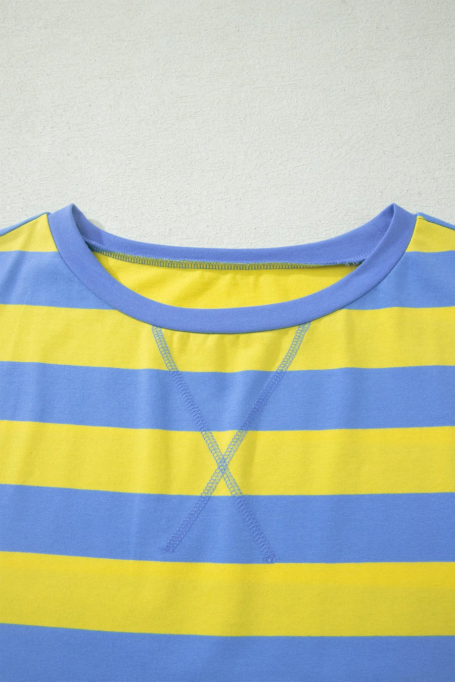 Yellow Stripe Dolman Tee & Drawstring Skort Athletic Set Women UK — full length view on model | Fashionfitz UK
