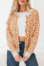 Oversized Chunky Knit Leopard Cardigan
